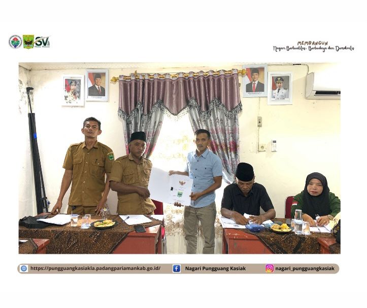 Penyerahan Rancangan Rencana Kerja Pemerintah (RKP)Nagari Pungguang Kasiak Lubuk Alung Tahun 2026